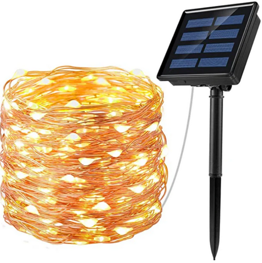 Luz led Hada Cálida Solar 20 metros