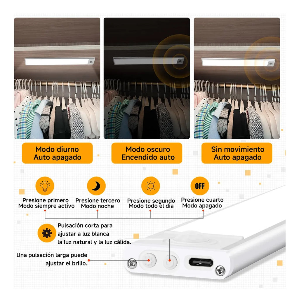 Barra LED con Sensor de Movimiento 40cm