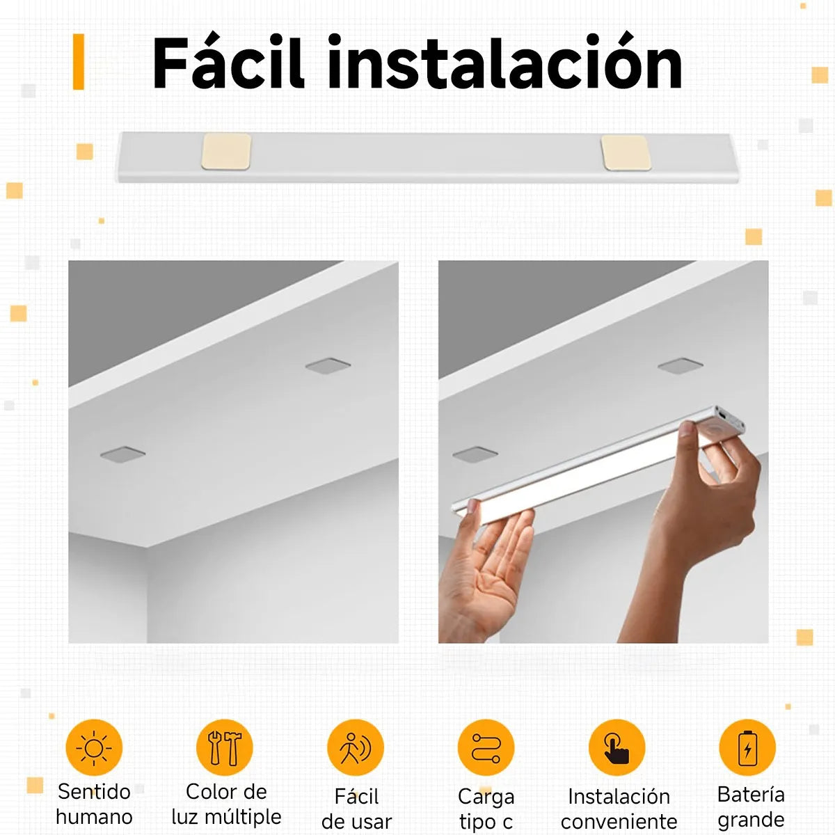 Barra LED con Sensor de Movimiento 40cm