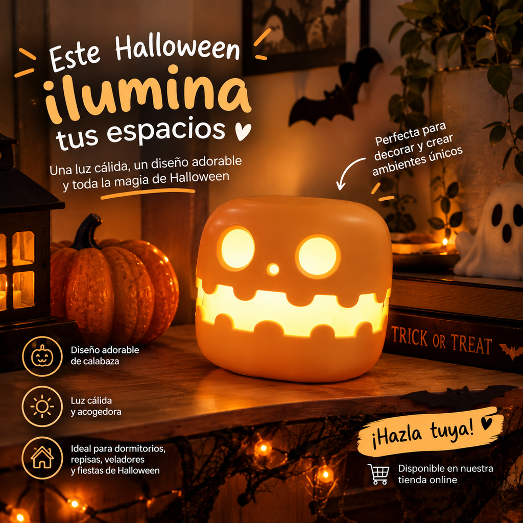 Luz Nocturna Lampara Calabaza Usb