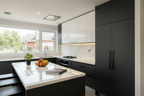 Cocina muebles blancos sin tiradores